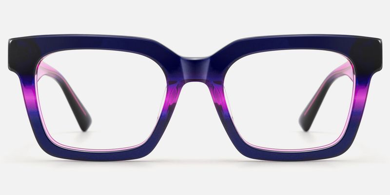 Loop - Purple Pink Gradient Square Glasses by Vooglam