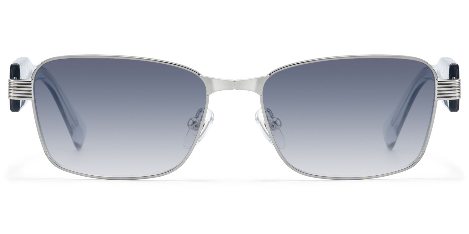 Toyo - Silver Exposed Metal Pin Sunglasses by Vooglam Product Details 1