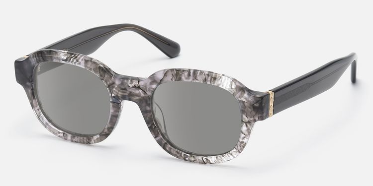 Eerie - Gray Marbled Round Tortoise Sunglasses by Vooglam