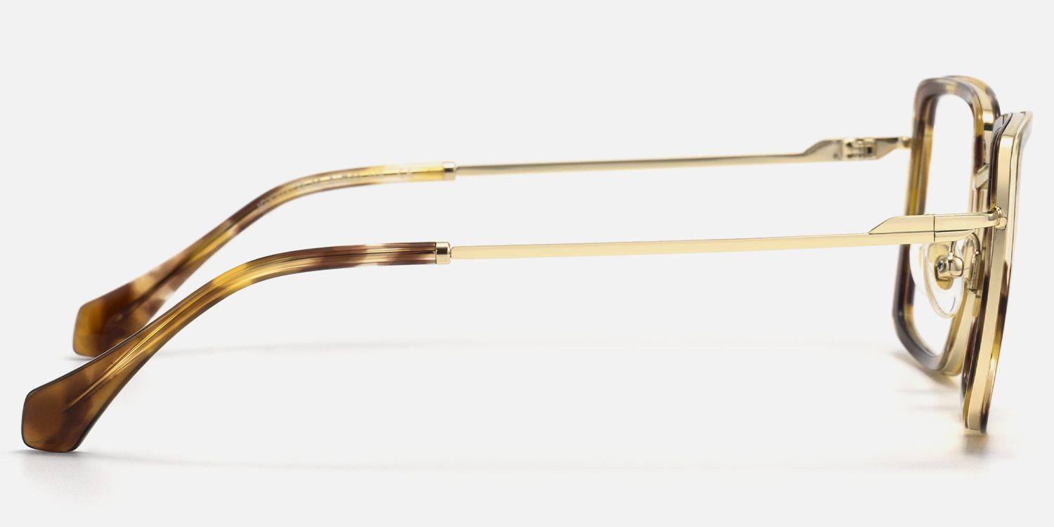 Harmony - Square Tortoise Eyeglasses by Vooglam - Side View