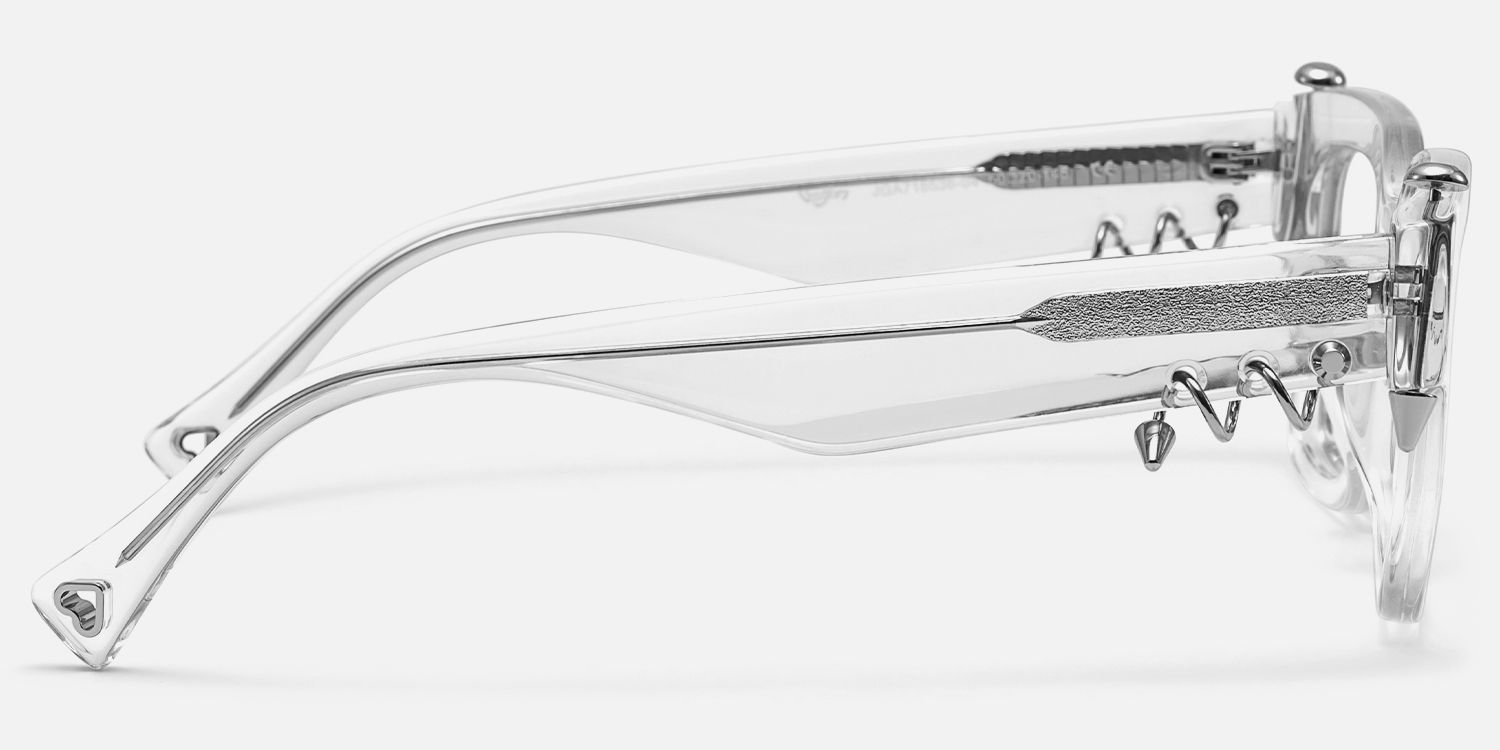 Sabrina - Rectangle Crystal Acetate Eyeglasses by Vooglam - Side View