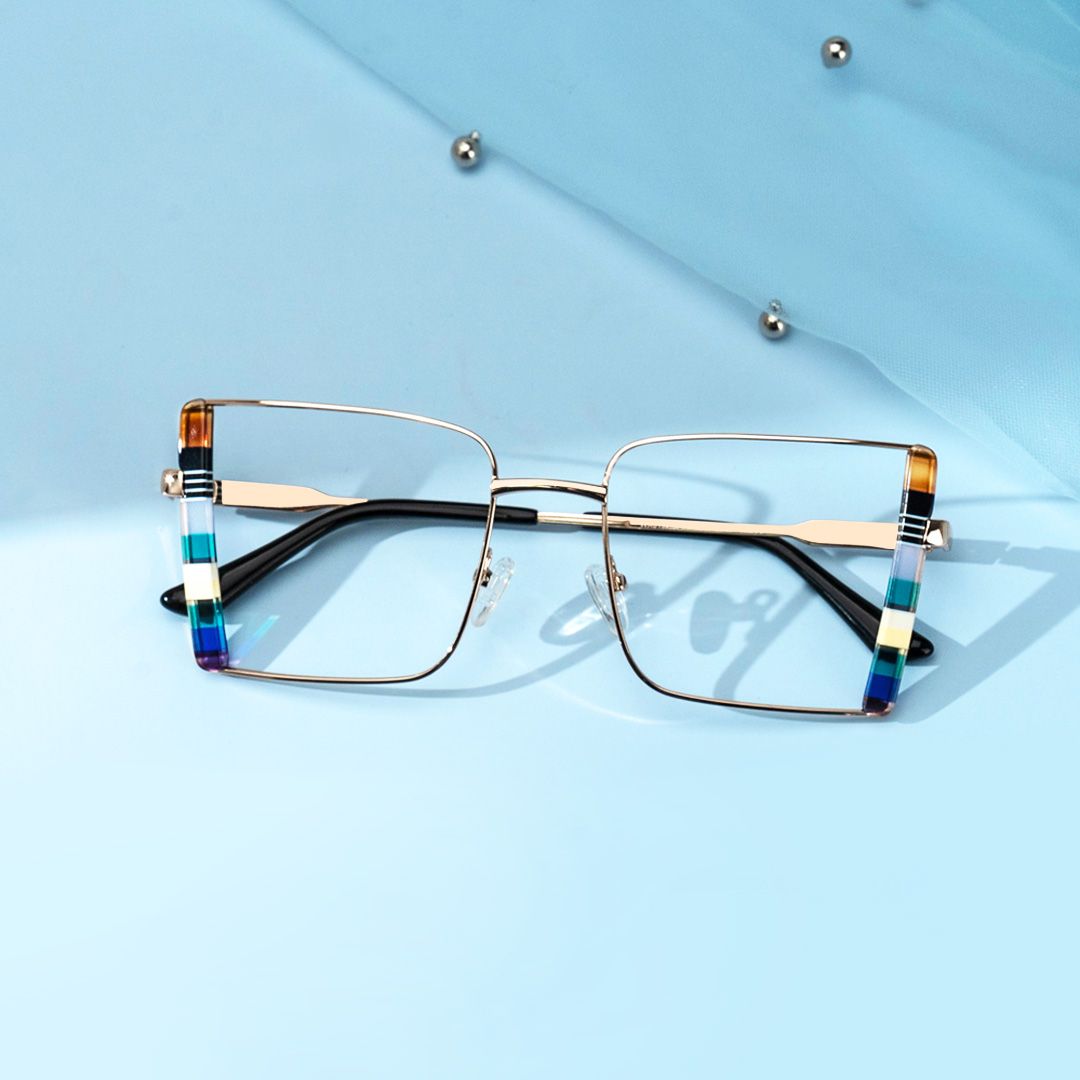 model wearing Denzel - Square Multicolor Eyeglasses 1