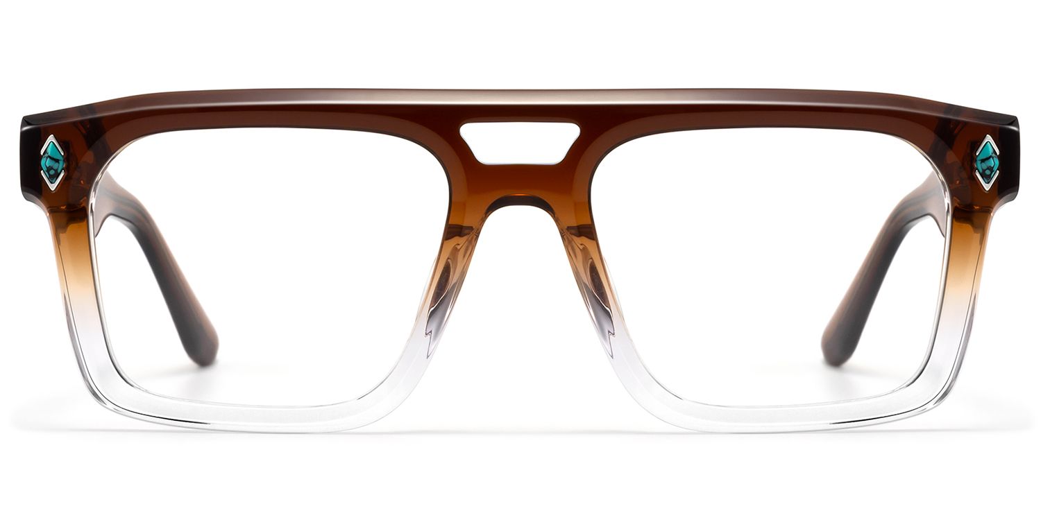 Bastion - Two Tone Double Bridge Glasses by Vooglam Product Details 1