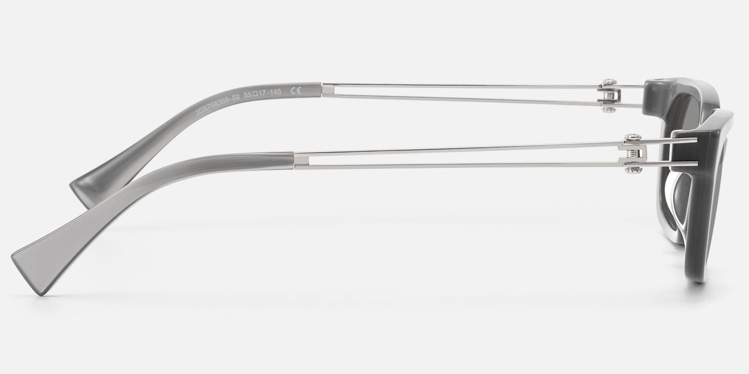 Scarpa - Pearlescent Silver Double Wire Sunglasses by Vooglam - Side View