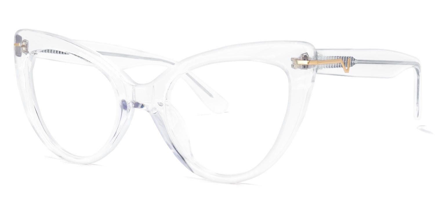 Veromca - Cat Eye Crystal Clear Eyeglasses | Vooglam Front View