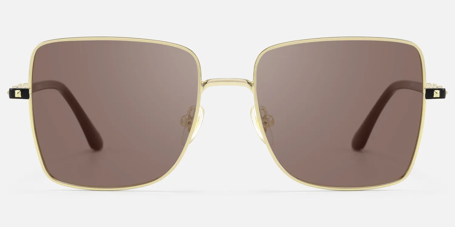 Aviator Gold Sunglasses | Vooglam.com Front View