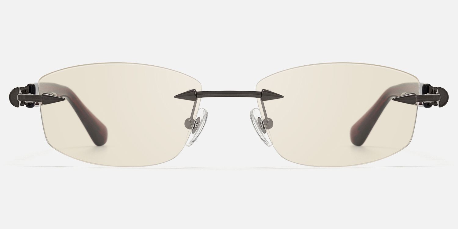 Fracture - Light Brown Tint Spike Sunglasses by Vooglam - Angle View
