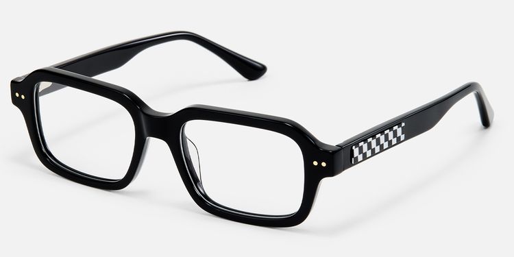 Narges - Rectangle Black Eyeglasses by Vooglam