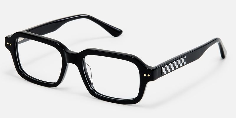 Narges - Rectangle Black Eyeglasses by Vooglam