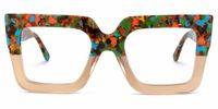 Charisse - Square Two-tone Floral Eyeglasses | Vooglam Angle View
