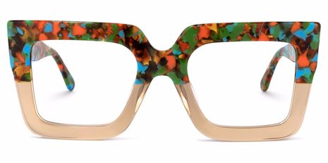 Charisse - Square Two-tone Floral Eyeglasses