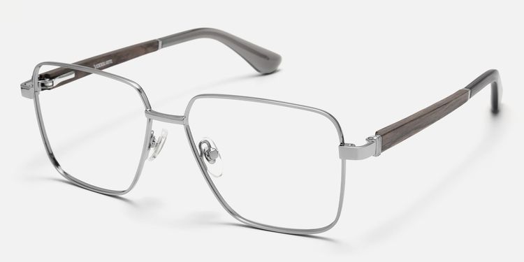 Griot - Square Silver Eyeglasses by Vooglam