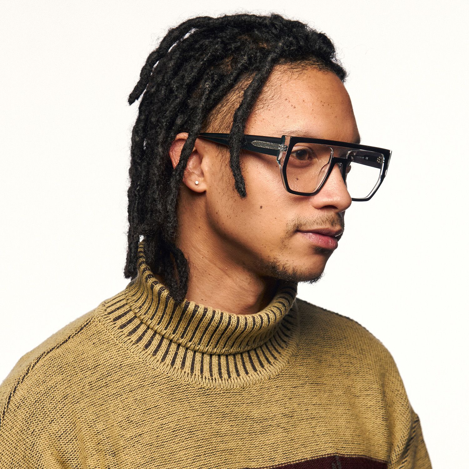 Inerney - Geometric Yellow Tinted Glasses by Vooglam - Lifestyle Look