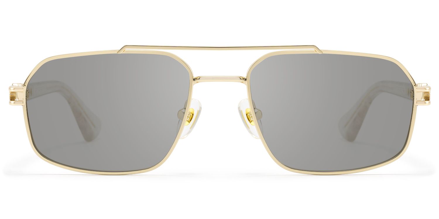 Lacey - Gold Double Bridge Aviator Sunglasses by Vooglam Product Details 1