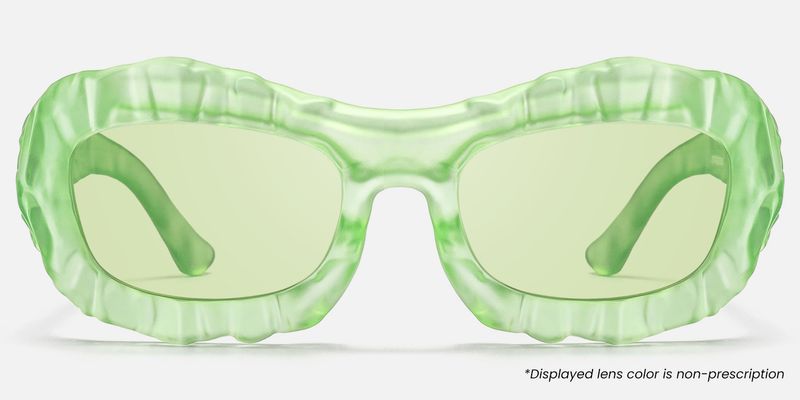 The Geologist - Green Tint Transparent Sunglasses by Vooglam