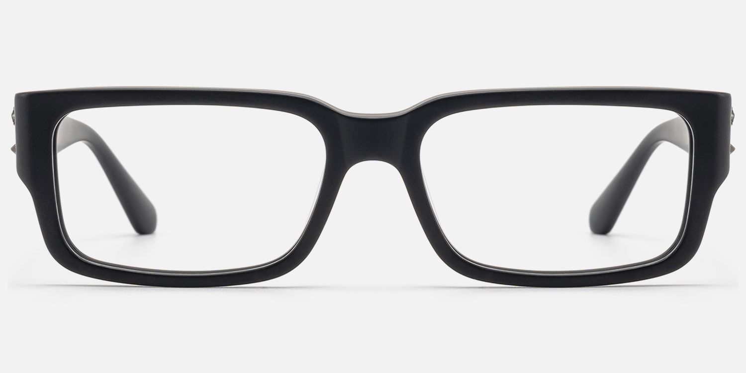 Drexen - Matte Black Acetate Rectangle Frames by Vooglam - Angle View