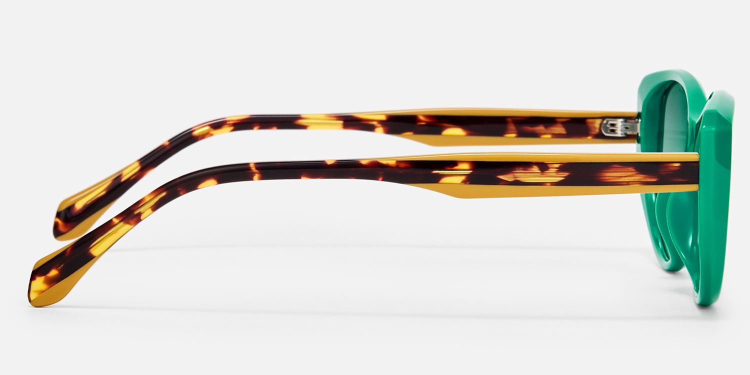 Macsen - Cat Eye Green Prescription Sunglasses by Vooglam - Side View