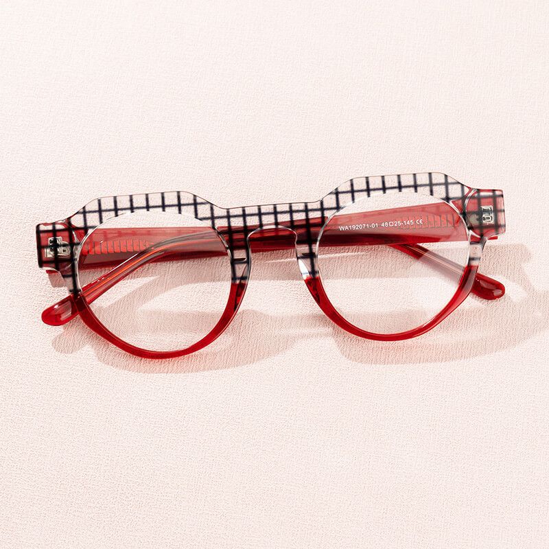 Annaisha - Round Red Eyeglasses - 5