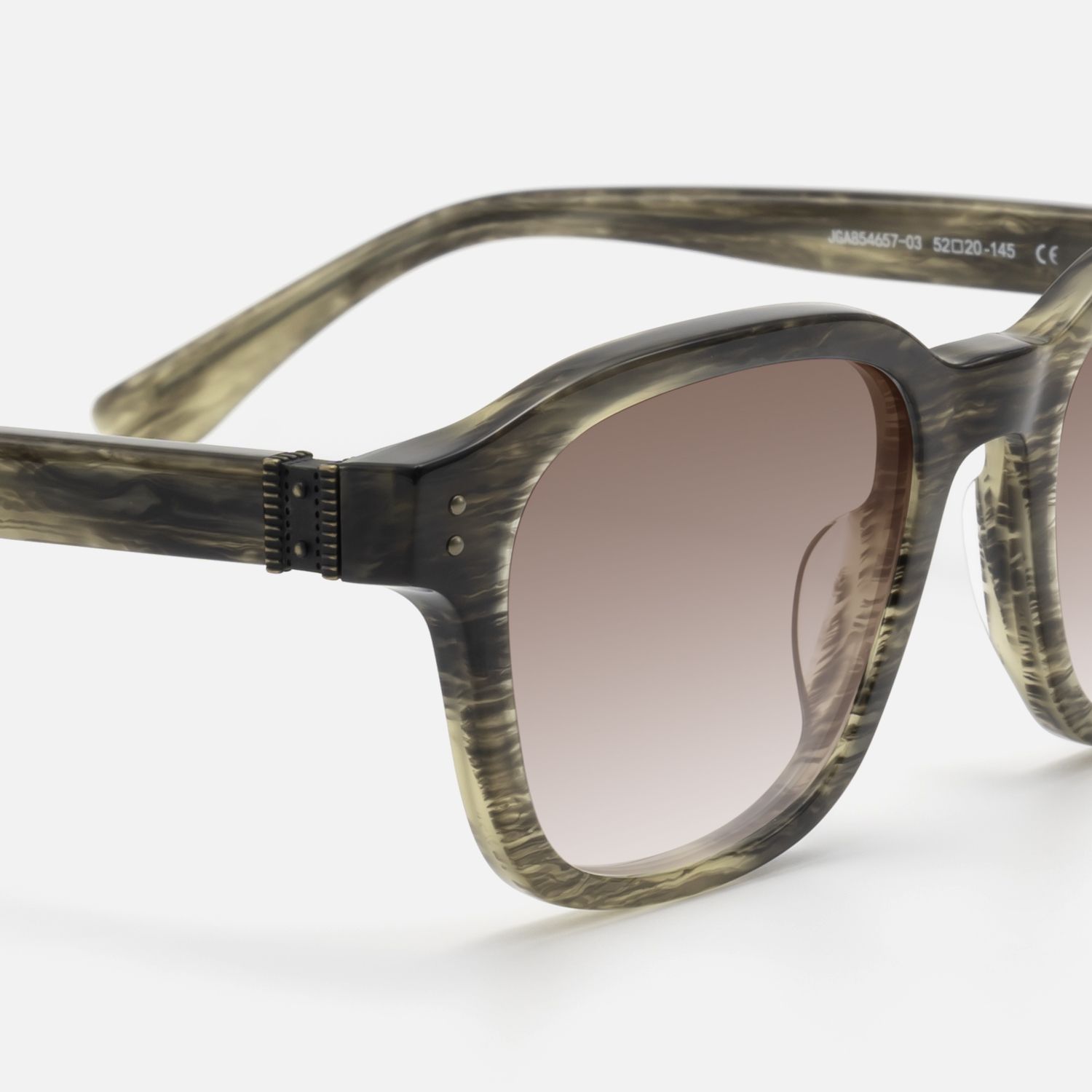 Rainier - Earth Tone Marble Zipper Sunglasses by Vooglam - Design Details