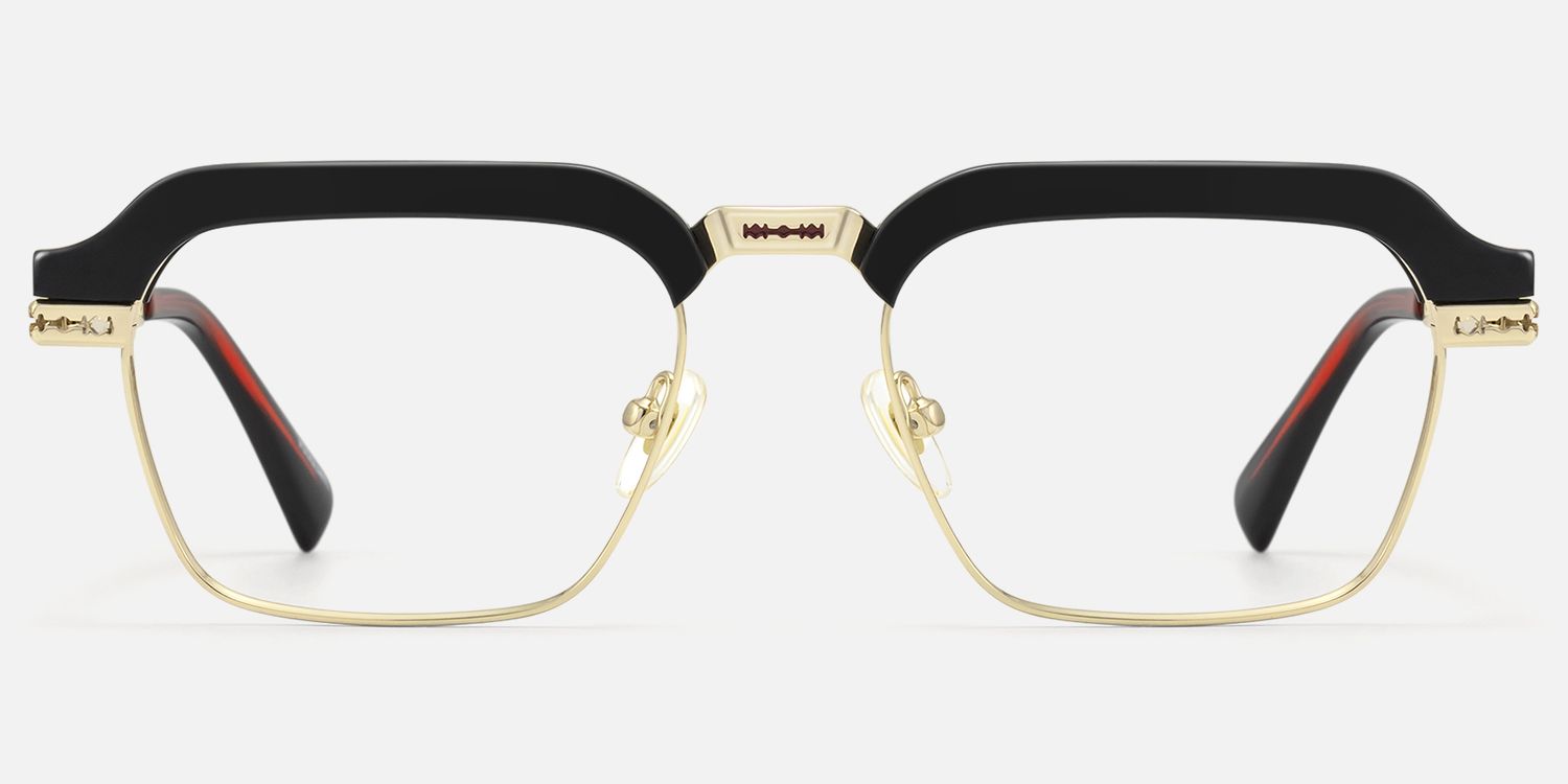 Archive - Black & Gold Razor Blade Glasses by Vooglam - Angle View