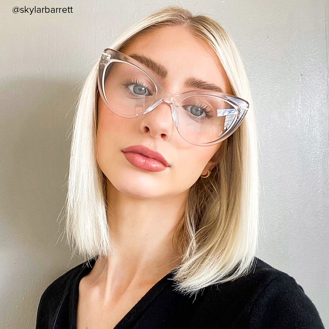 Veromca - Cat Eye Crystal Clear Eyeglasses - 11