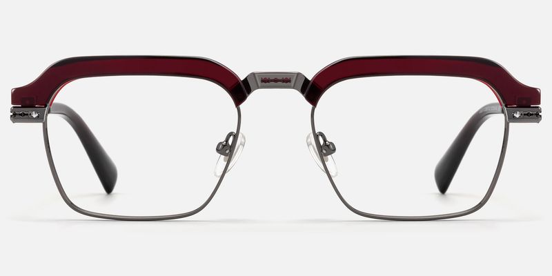 Archive - Red & Gunmetal Razor Blade Glasses by Vooglam