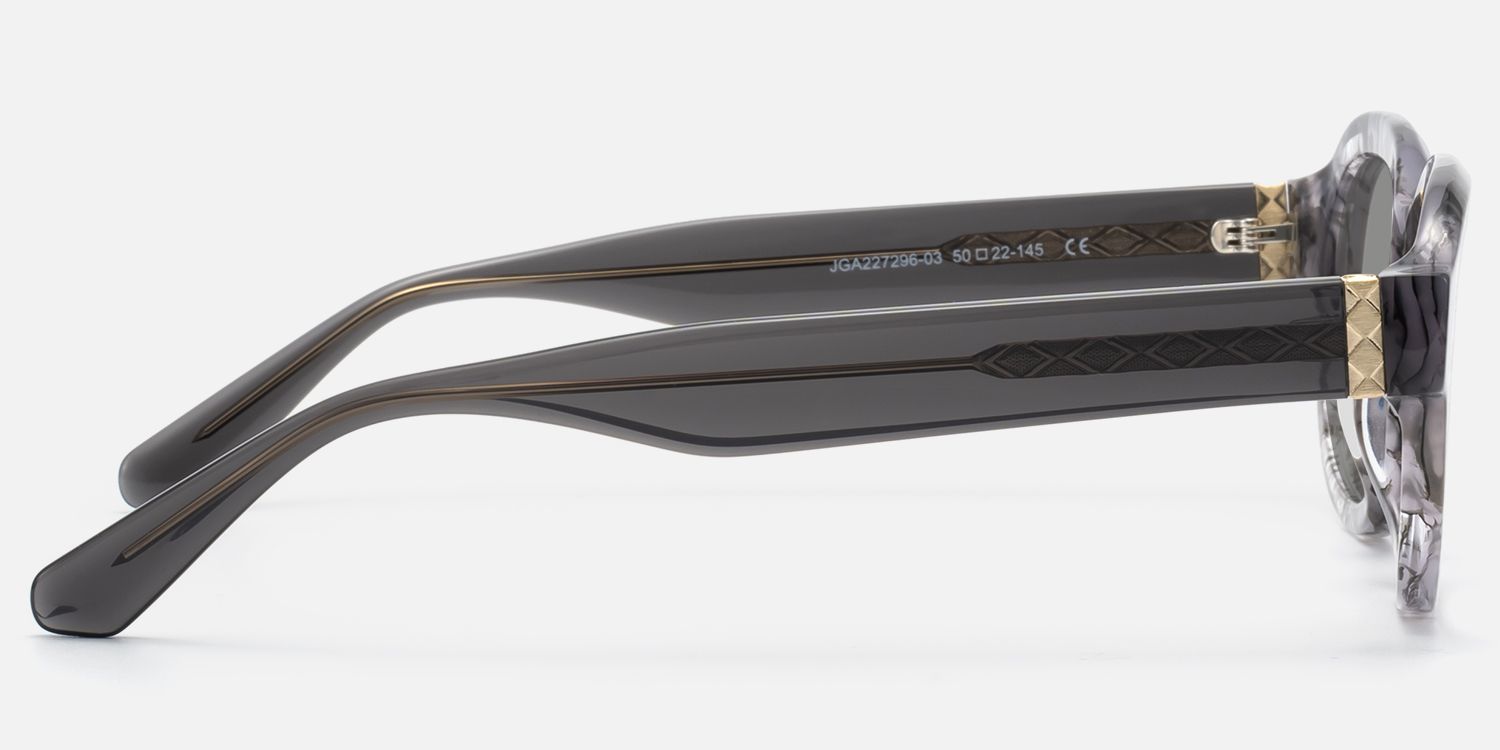 Eerie - Gray Marbled Round Tortoise Sunglasses by Vooglam - Side View