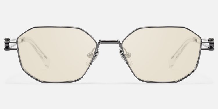 Loos - Gunmetal Double Wire Geometric Sunglasses by Vooglam