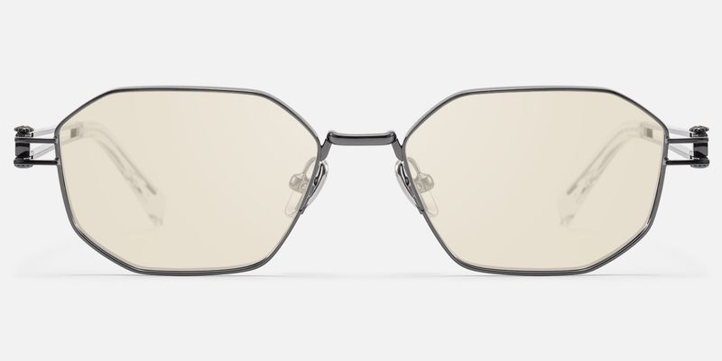 Loos - Gunmetal Double Wire Geometric Sunglasses by Vooglam