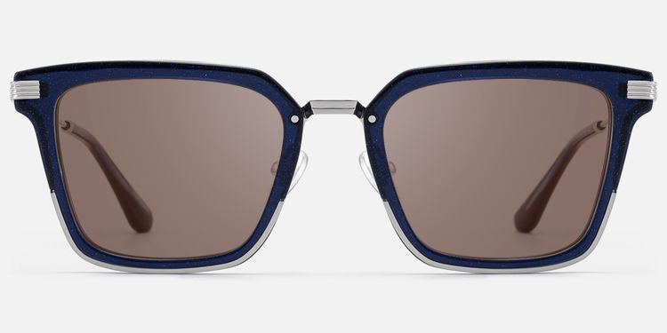 Kassel - Statement Navy Blue Brown Lens Sunglasses by Vooglam