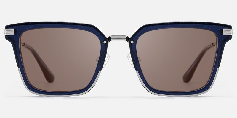 Kassel - Statement Navy Blue Brown Lens Sunglasses by Vooglam