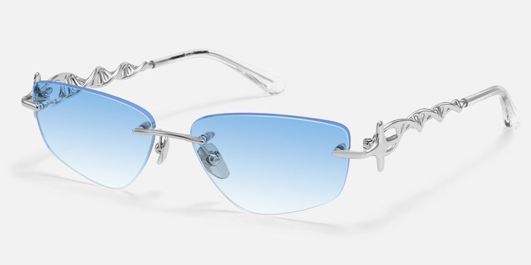 The Decoder - Gradient Blue Tinted DNA Glasses by Vooglam