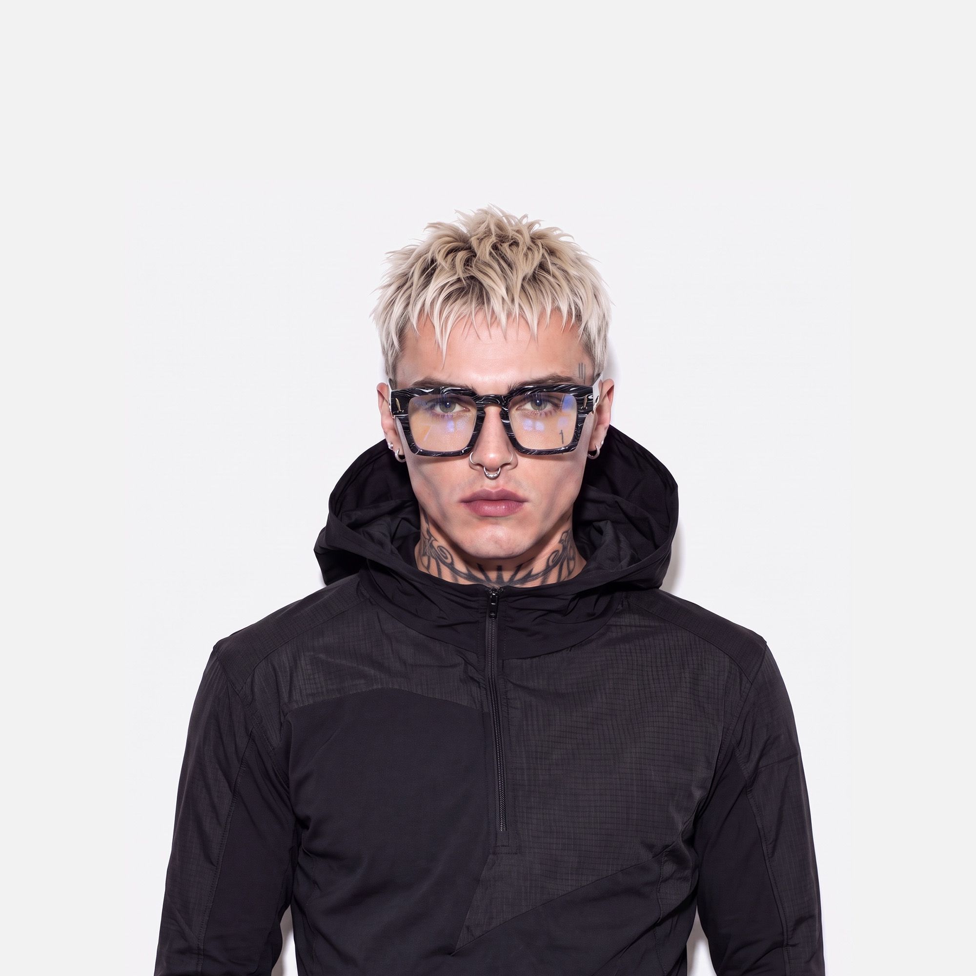 Stiletto - Black Marbled Glasses with Sword Deco by Vooglam - Lifestyle Look