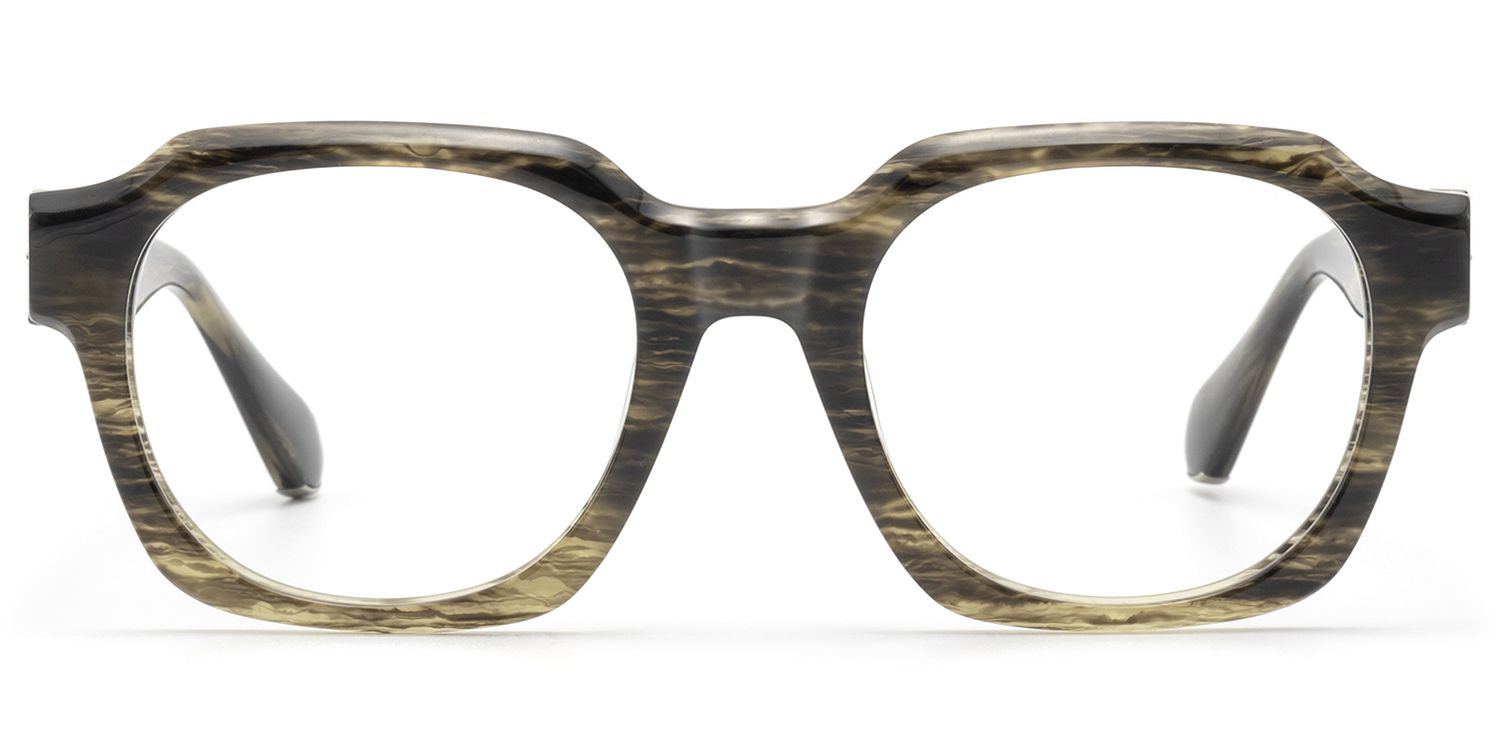 Vernon - Raw Texture Clear Brown Horn Glasses by Vooglam Product Details 1