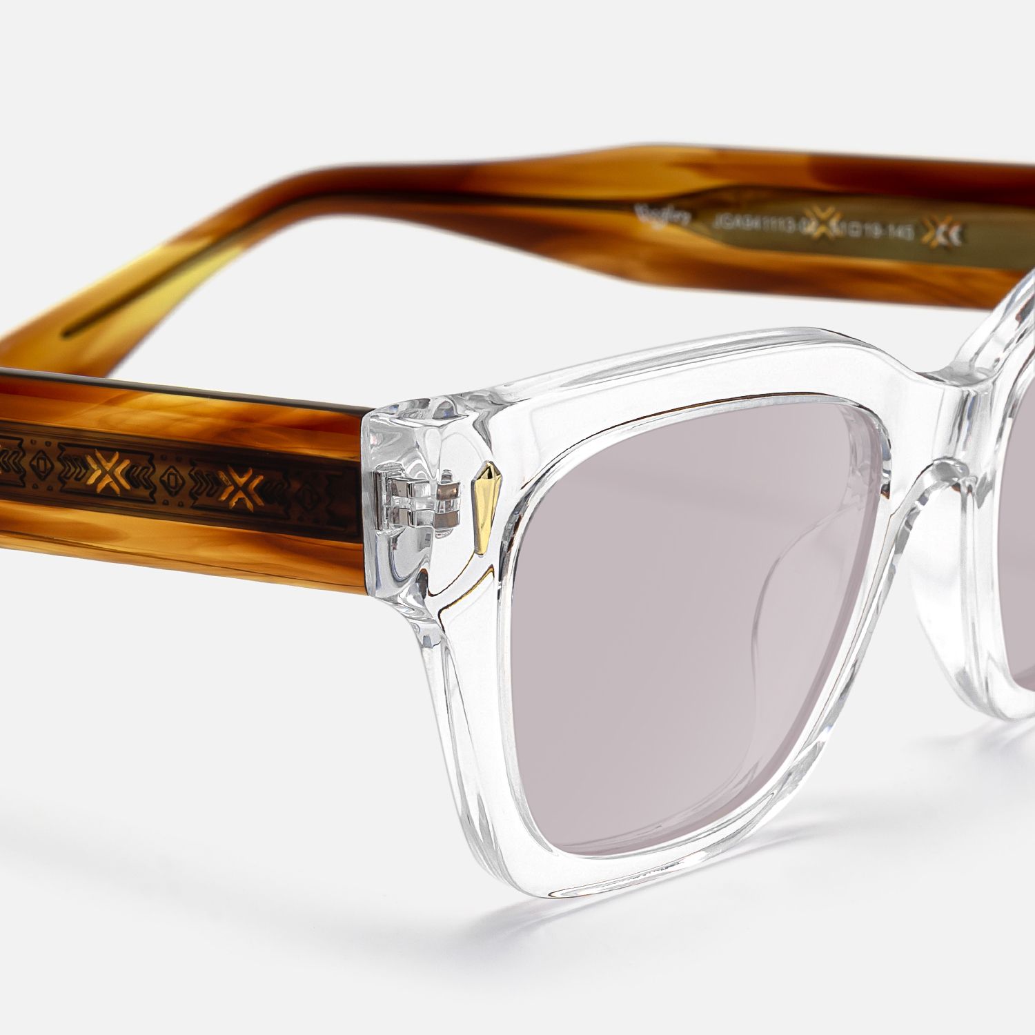 Asante - Crystal Brown Tinted Sunglasses by Vooglam - Design Details