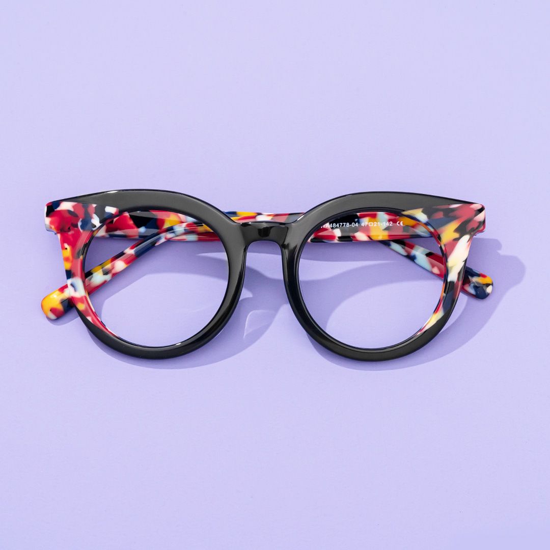 model wearing Elmore - Round Black Eyeglasses 1