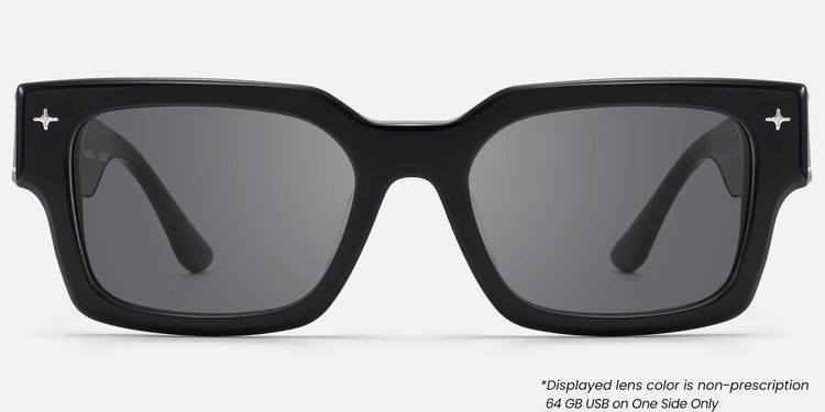 The Programmer - Bold Black USB Sunglasses by Vooglam