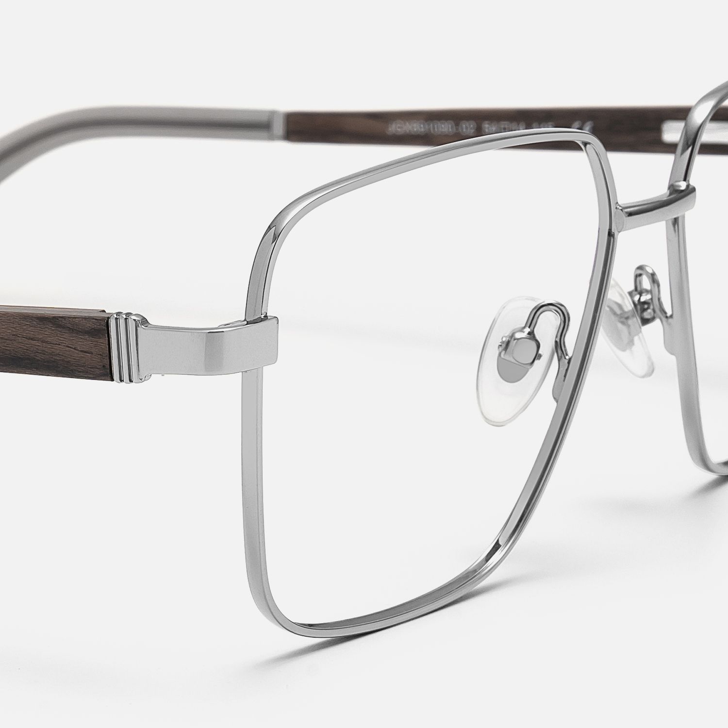 Griot - Square Silver Eyeglasses by Vooglam - Design Details