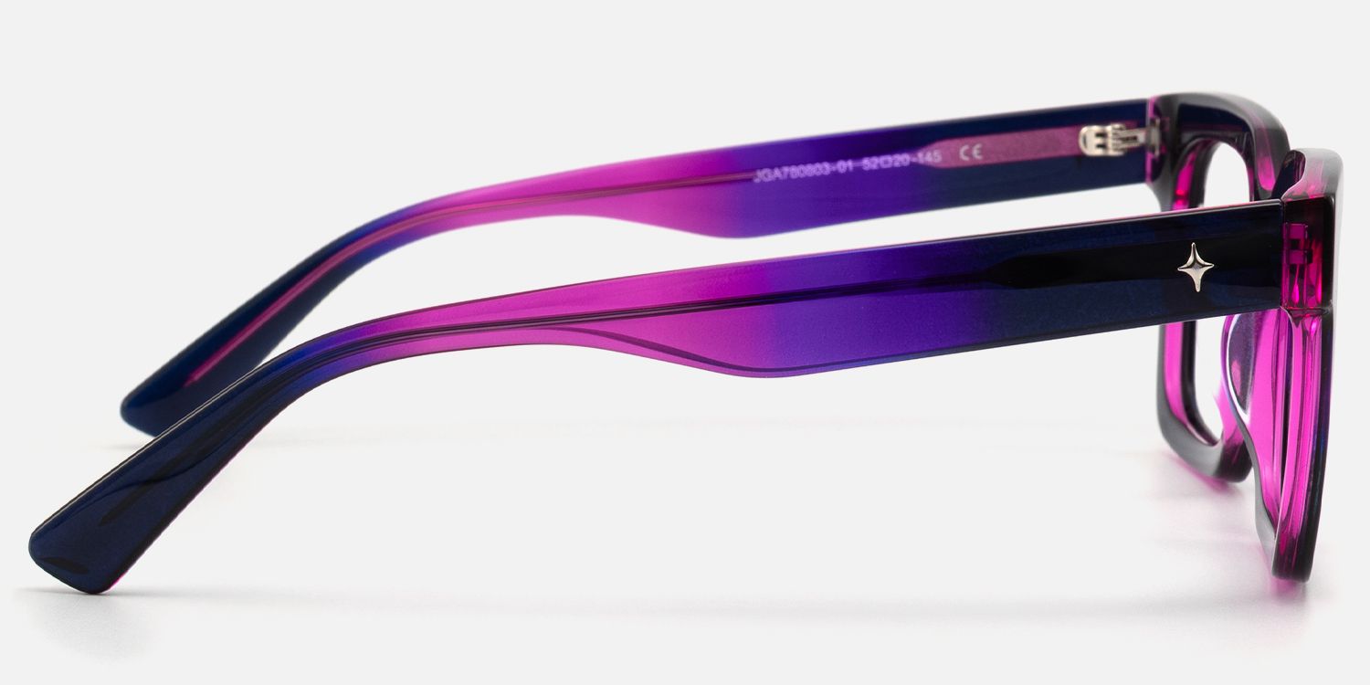 Loop - Purple Pink Gradient Square Glasses by Vooglam - Side View