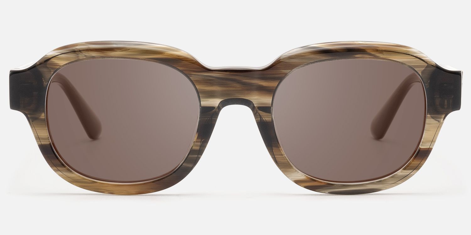 Eerie - Dark Brown Tinted Wood Grain Sunglasses by Vooglam - Angle View