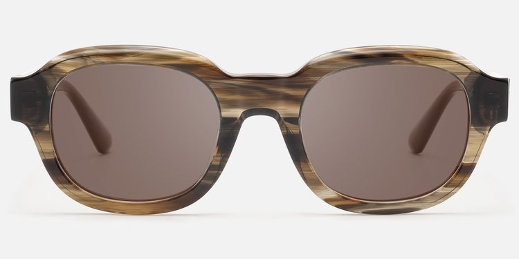 Eerie - Dark Brown Tinted Wood Grain Sunglasses by Vooglam