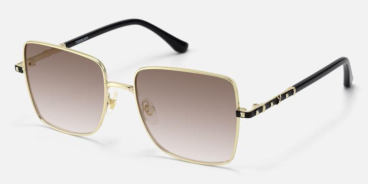 Devereux - Square Gold Gradient Sunglasses by Vooglam
