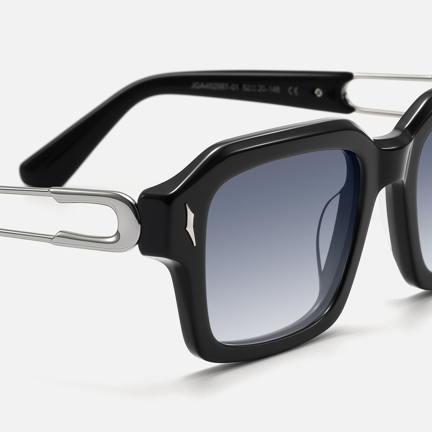 Blindspot - Gradient Gray Safety Pin Sunglasses by Vooglam - Design Details