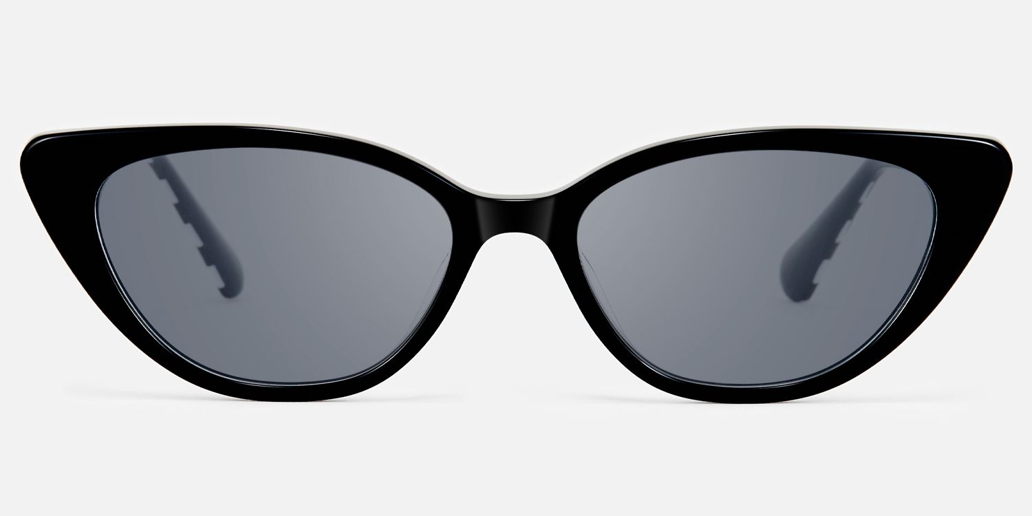 Harena - Lightweight Cateye Checkered Sunglasses by Vooglam - Angle View