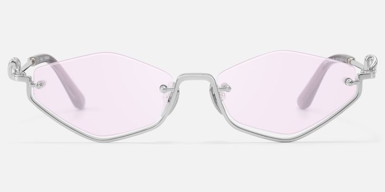 Niseko - Silver Octagon Light Tint Half Rim Shades by Vooglam