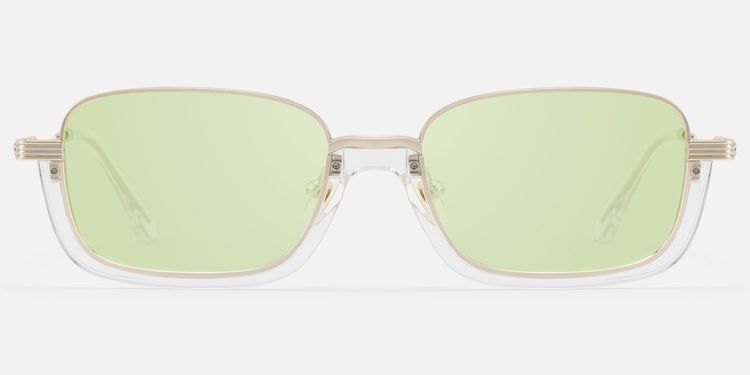 Basel - Light Extra Wide Gold Wire Rim Sunglasses by Vooglam
