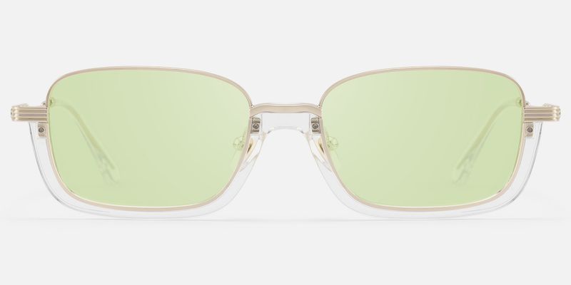 Basel - Light Extra Wide Gold Wire Rim Sunglasses by Vooglam