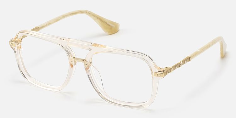 Marfa - Transparent Yellow Aviator Glasses by Vooglam