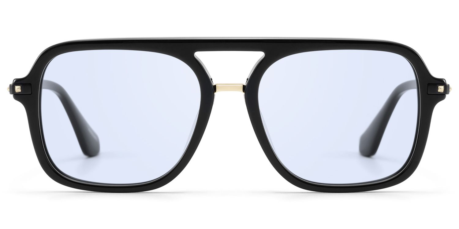 Marfa - Black Gold Square Pilot Sunglasses by Vooglam Product Details 1