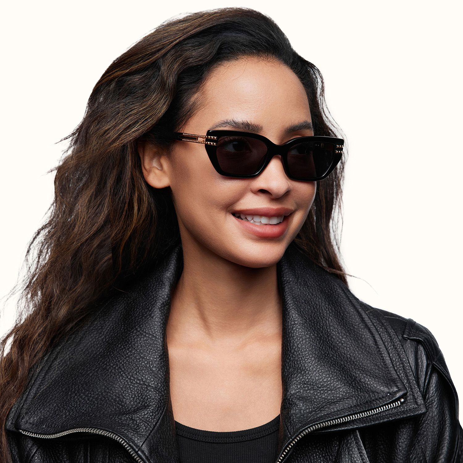 Nomad - Black Cateye Golden Rivet Glasses by Vooglam - Lifestyle Look